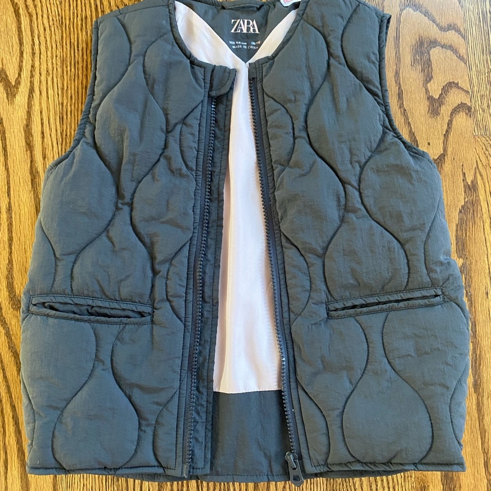 Zara Charcoal Quilted Kids Vest